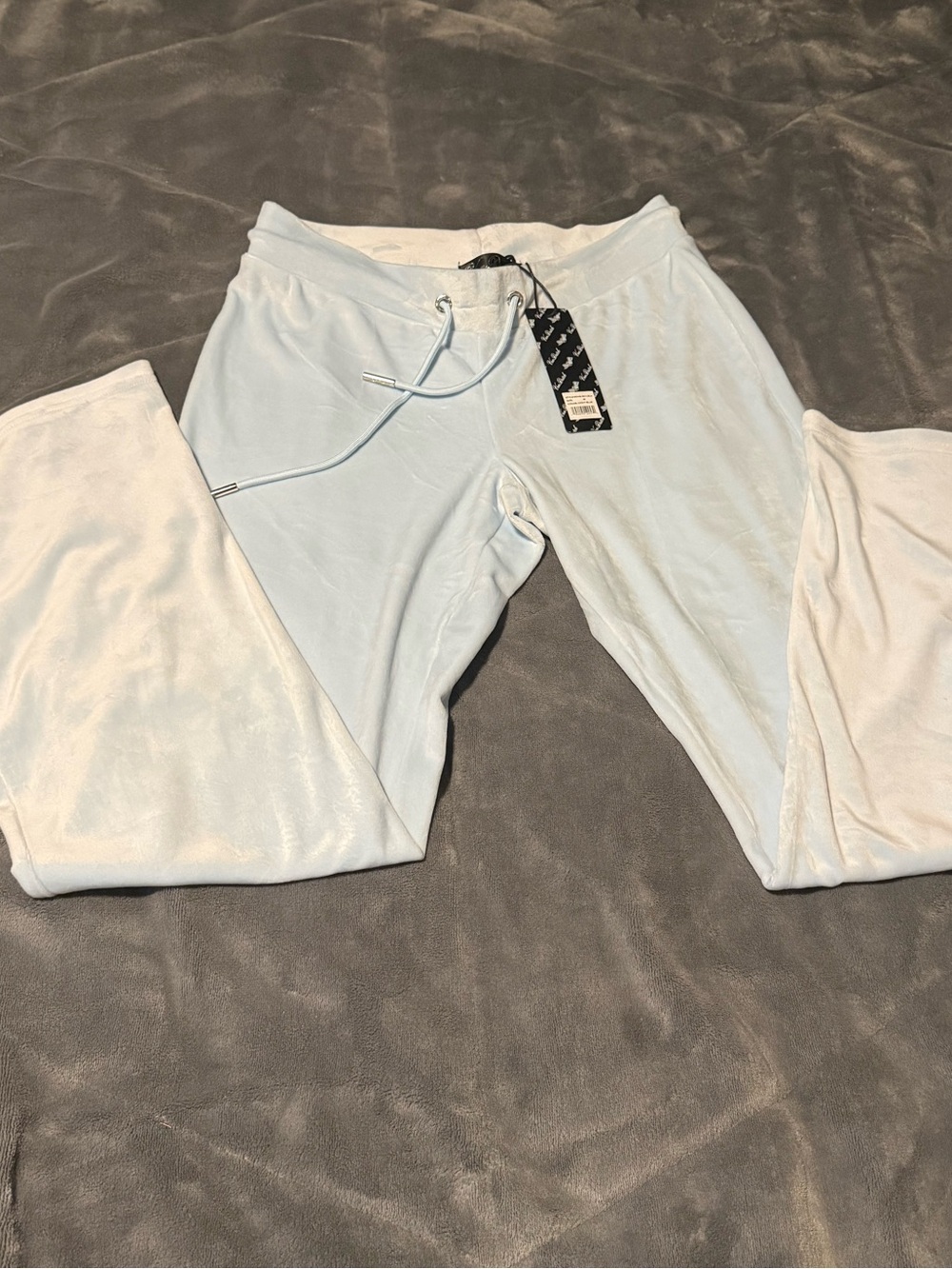 VON DUTCH Light Blue Velour Pants Size Medium